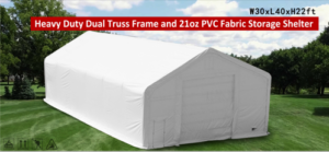 30x40x22 Heavy Duty 21 oz. PVC, DUAL TRUSS