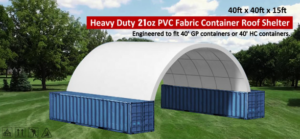 40x40x15 Container Shelter w/Heavy Duty 21 oz PVC Cover