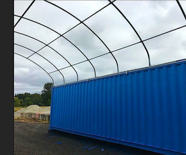 20x40x6.5 Heavy Duty 15oz PVC Container Shelter - Image 3