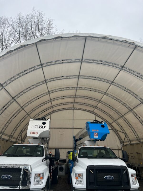 40x40x15 Upgraded 7 Arch, Dual Truss, 30 oz PVC Container Shelter - Image 4