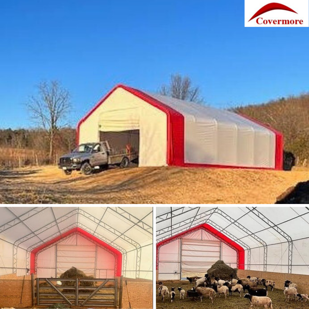30x60 Dual Truss Tension Fabric Building